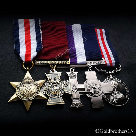 5x Set Fr Ger Star , Victoria Cross , Military Cross , Gc & Military Medal Repro