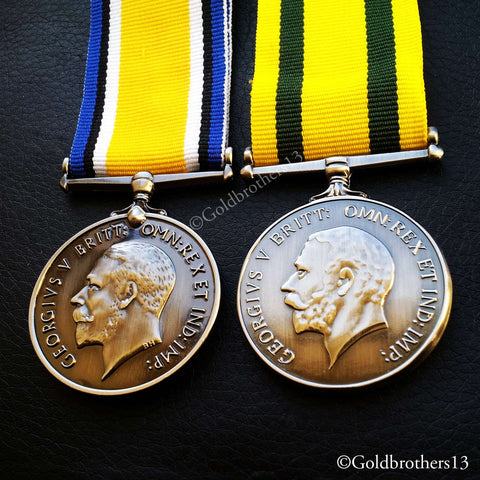 British War Medal & Territorial Force War Medal - British Army WW1 British Copy