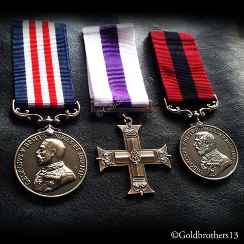 3X SET BRAVERY IN THE FIELD MILITARY CROSS MEDAL & DISTINGUISHED CONDUCT COPY