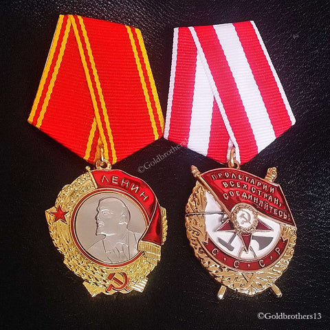 Order of Lenin & Order of the Red Banner High Soviet Military Decorations Repro